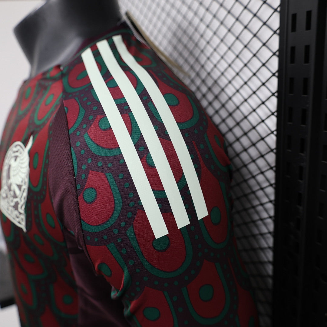 Mexico Home Player Version Soccer Jersey Long Sleeve