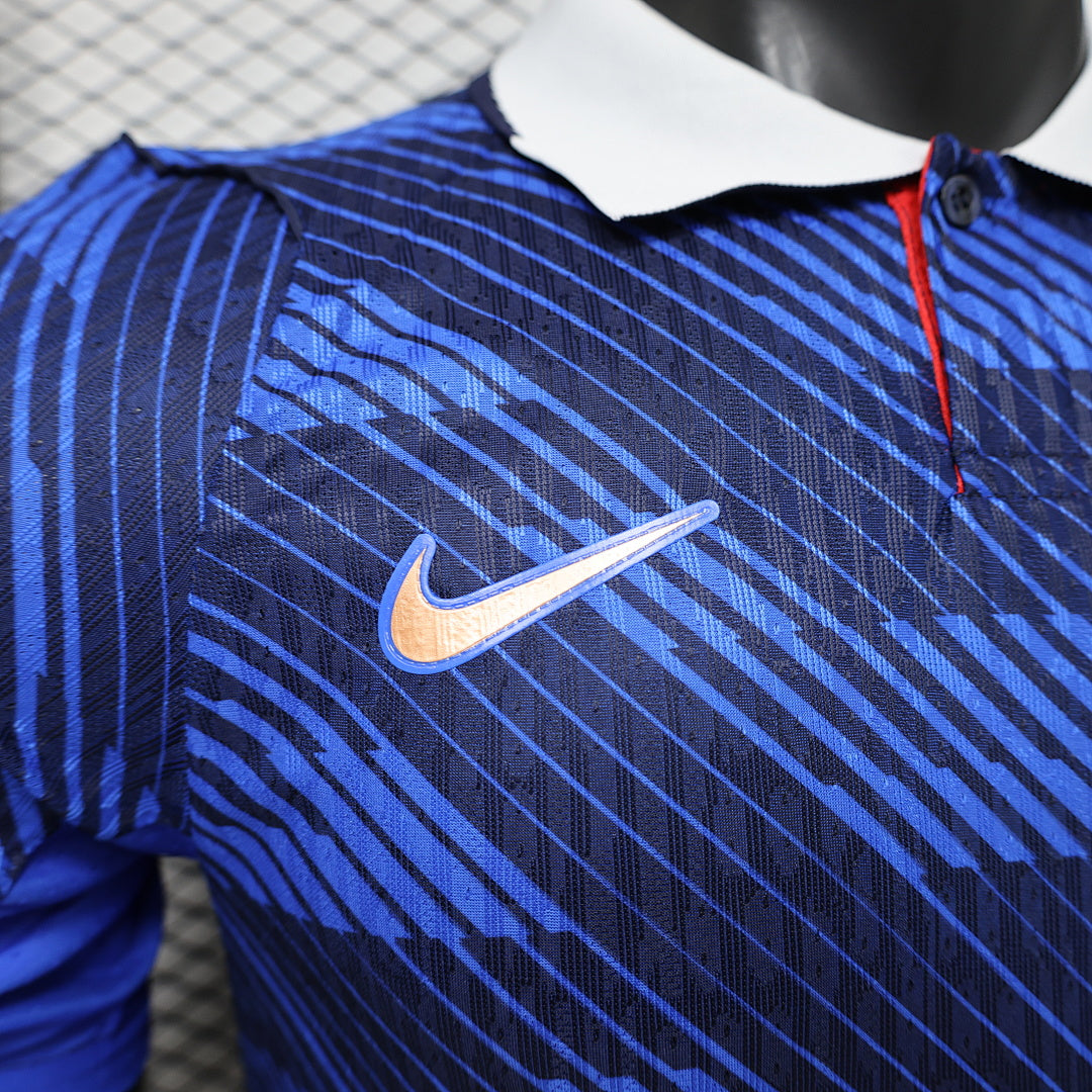 France Home Player Version Soccer Jersey