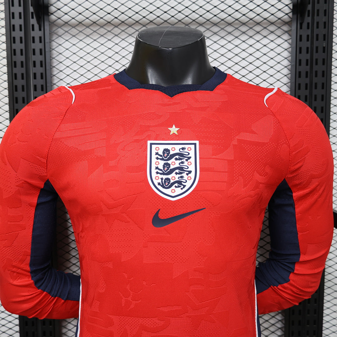 England Away Player Version Soccer Jersey Long Sleeve