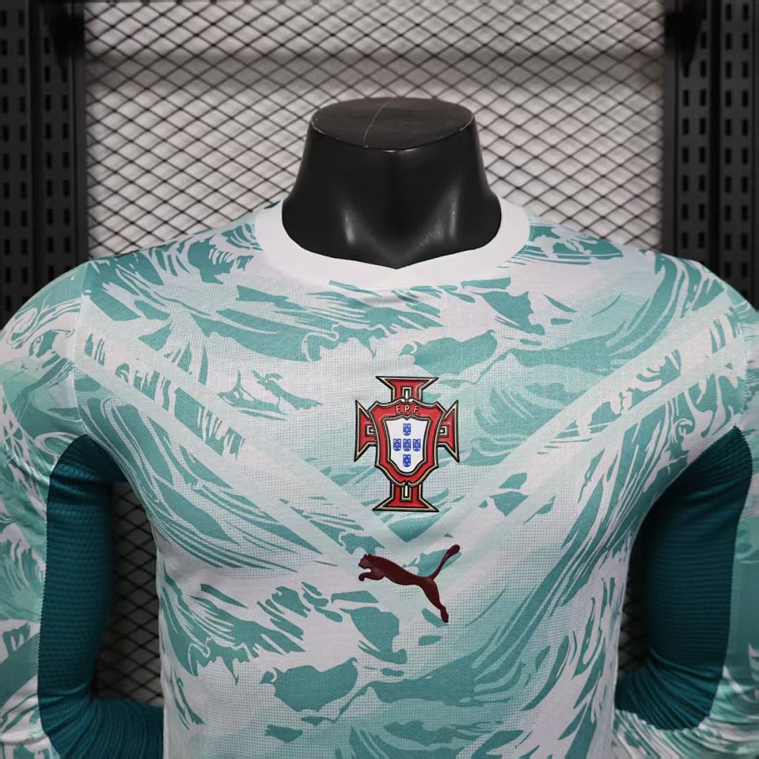 Portugal Away Soccer Jersey Long Sleeve
