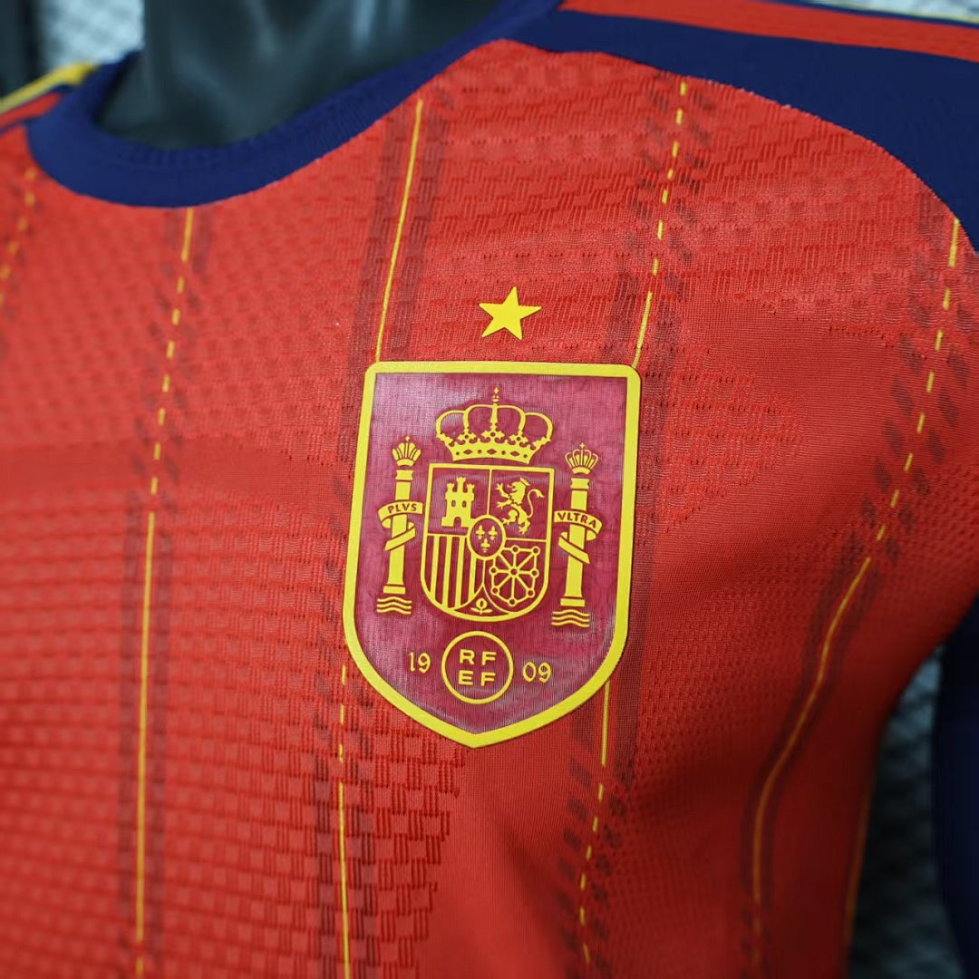 Spain Home Soccer Jersey Long Sleeve