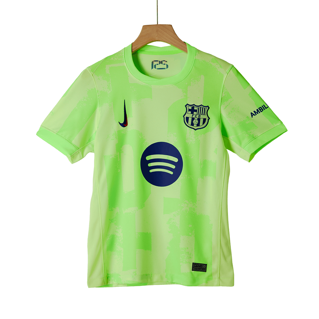 Barcelona Third Away Soccer Jersey Kit(Jersey+Shorts) 2024/25 - UCL (Spotify Logo Without Text)