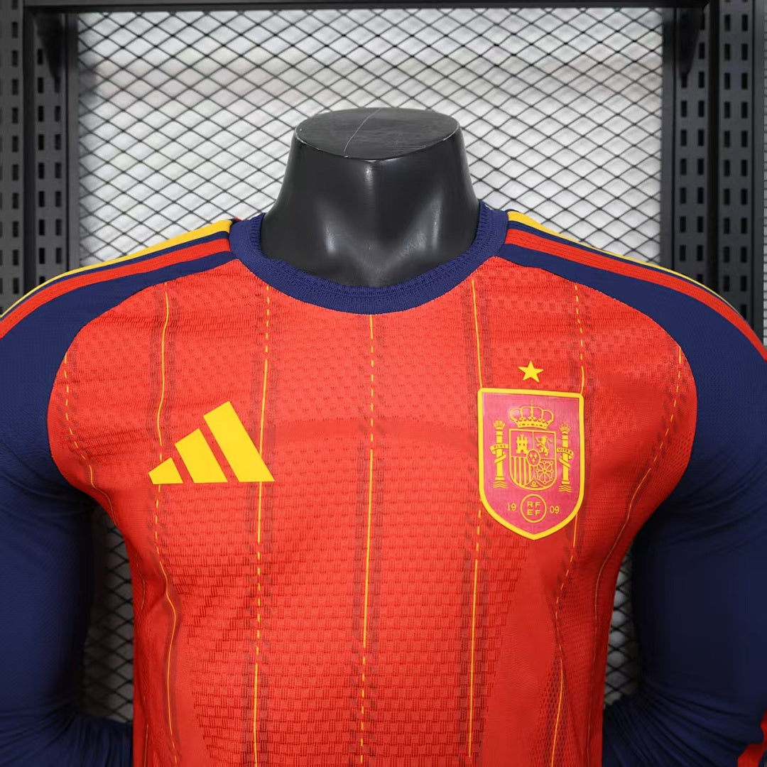 Spain Home Soccer Jersey Long Sleeve