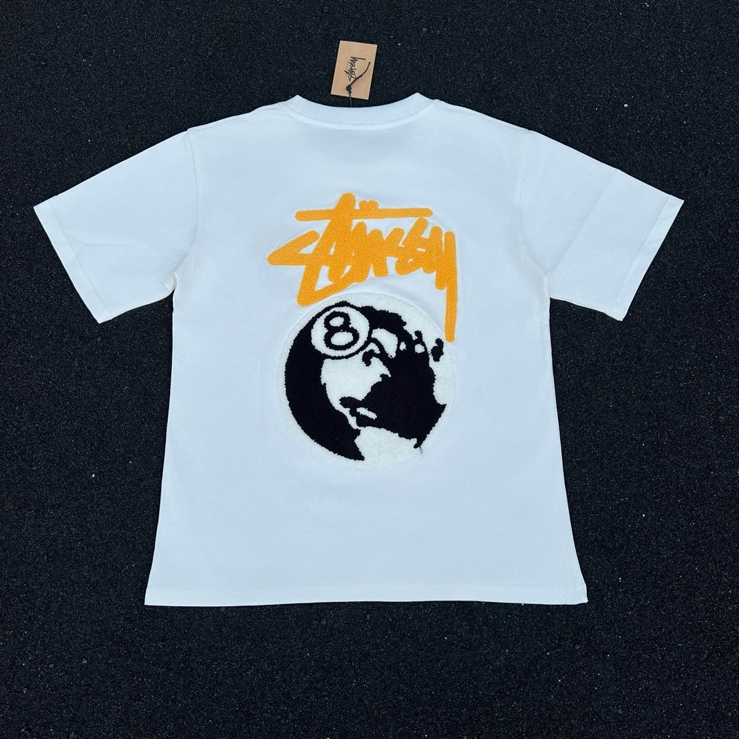 Stussy 8-Ball Globe Graphic T-Shirt - Black