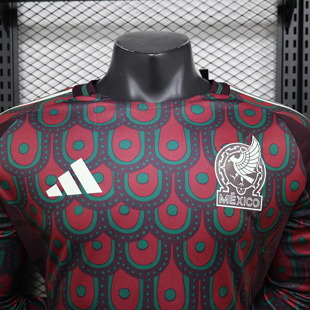 Mexico Home Player Version Soccer Jersey Long Sleeve