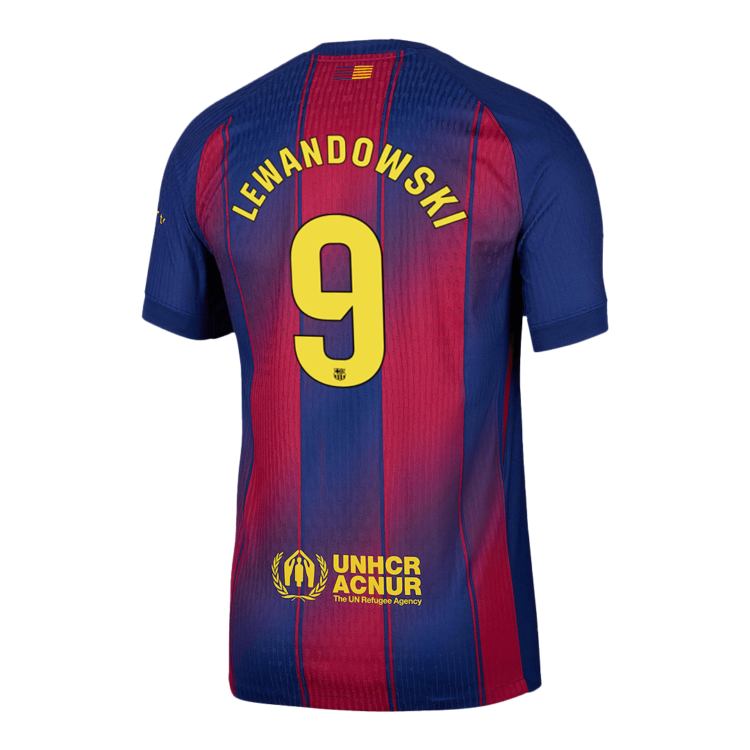 LEWANDOWSKI #9 Barcelona Home Authentic Soccer Jersey 2025/26