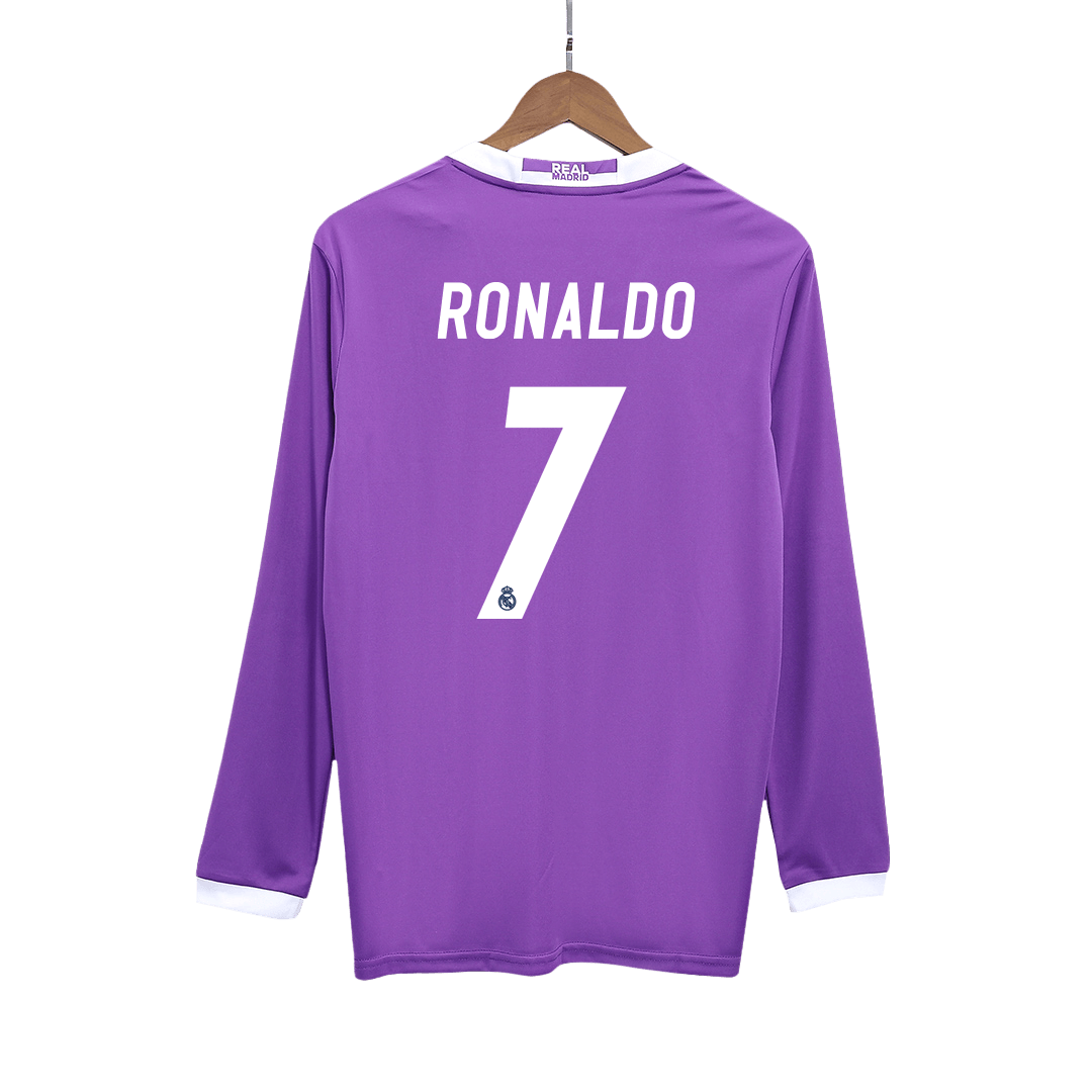 Retro RONALDO #7 2016/17 Real Madrid Away Long Sleeve Soccer Jersey