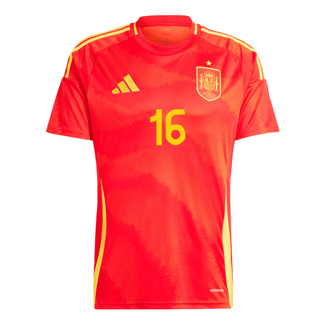 RODRIGO #16 Spain Home Soccer Jersey Euro 2024