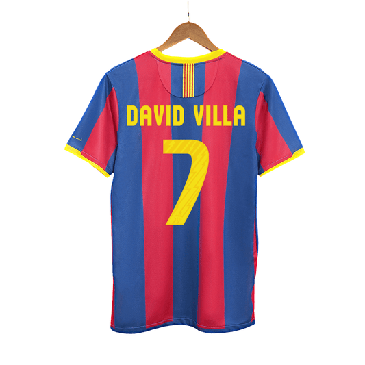 Retro DAVID VILLA #7 2010/11 Barcelona Home Soccer Jersey