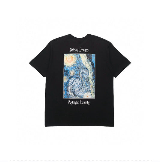 Stussy Midnight Insanity Starry Night Graphic T-Shirt - Black