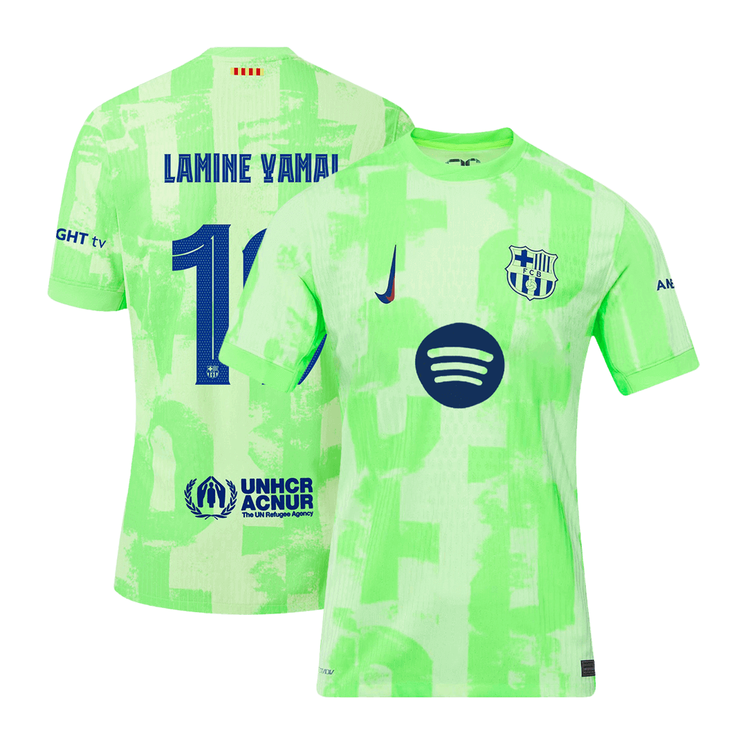 Authentic LAMINE YAMAL #19 Barcelona Third Away Soccer Jersey 2024/25 - UCL£¨Spotify Logo Without Text£©