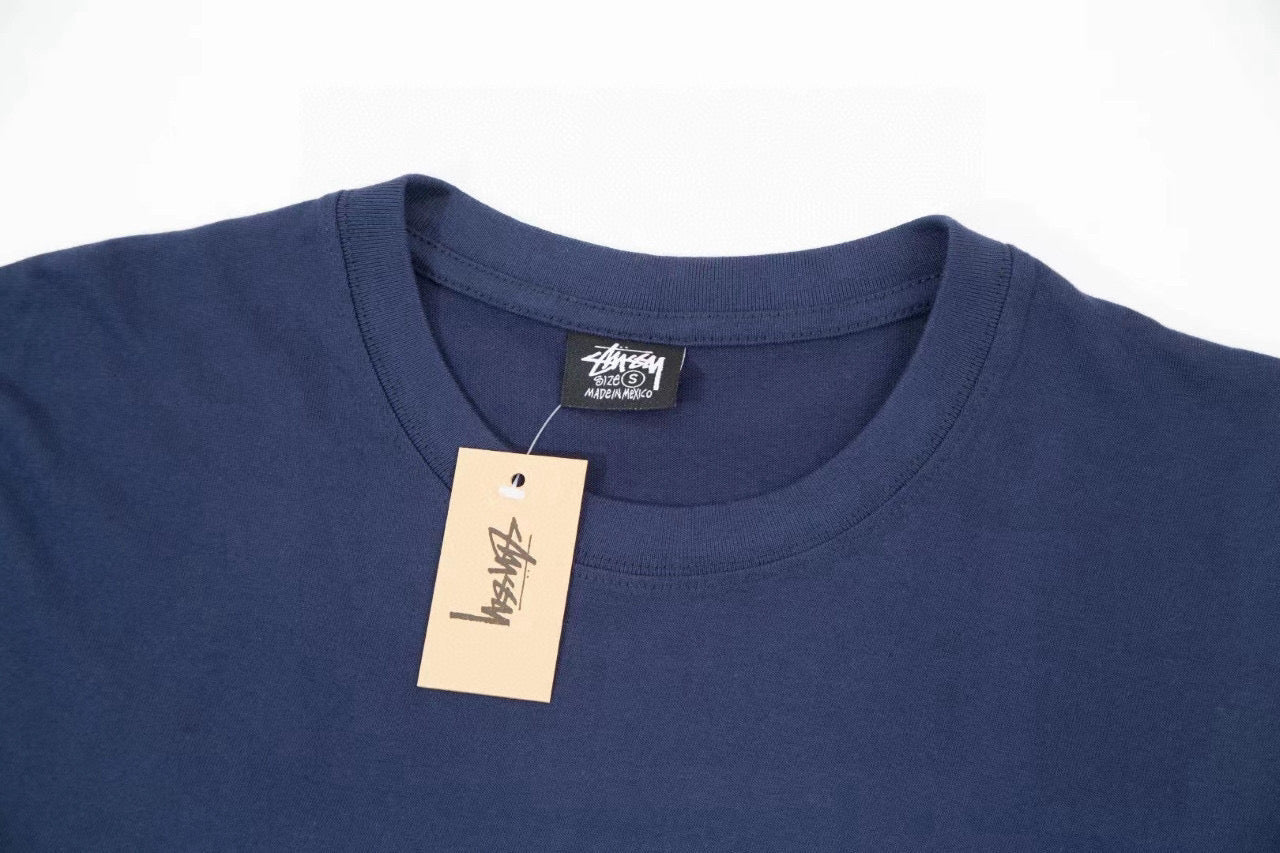 Stussy Mushrooms In The Clouds Graphic T-Shirt Navy Blue Summer 2018