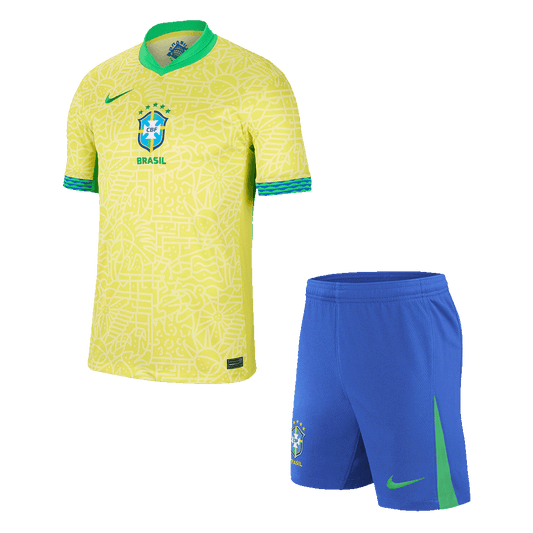 Brazil Home Soccer Jersey Kit(Jersey+Shorts) 2024