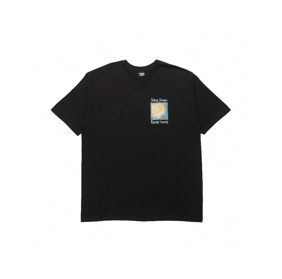 Stussy Midnight Insanity Starry Night Graphic T-Shirt - Black