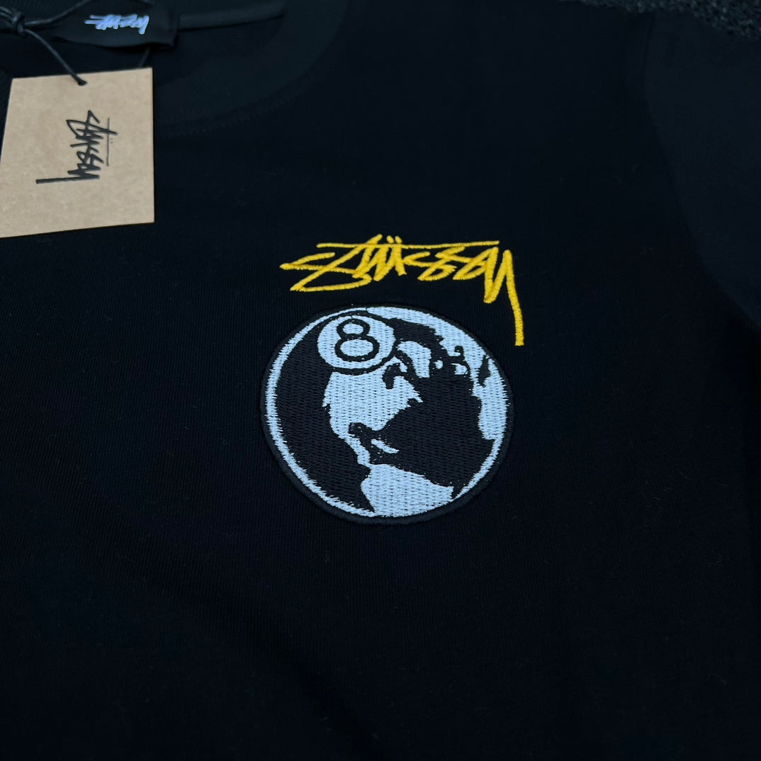 Stussy 8-Ball Globe Graphic T-Shirt - Black