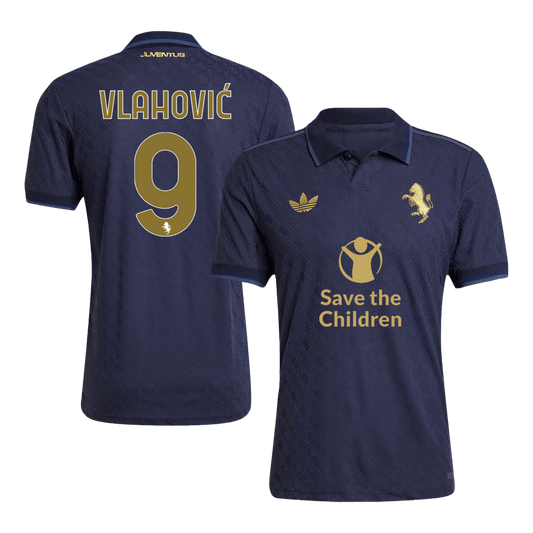 Authentic  VLAHOVIĆ #9 Juventus Third Away Soccer Jersey 2024/25 - Save The Children Sponsor