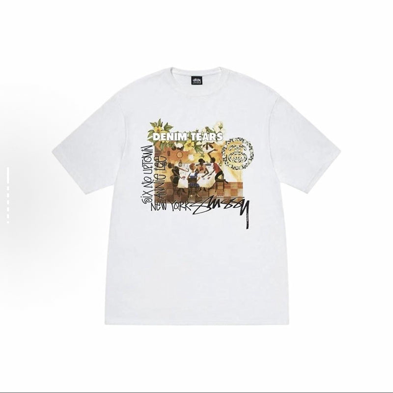 Stussy and Denim Tears Annie Lee Six No Uptown T-Shirt White