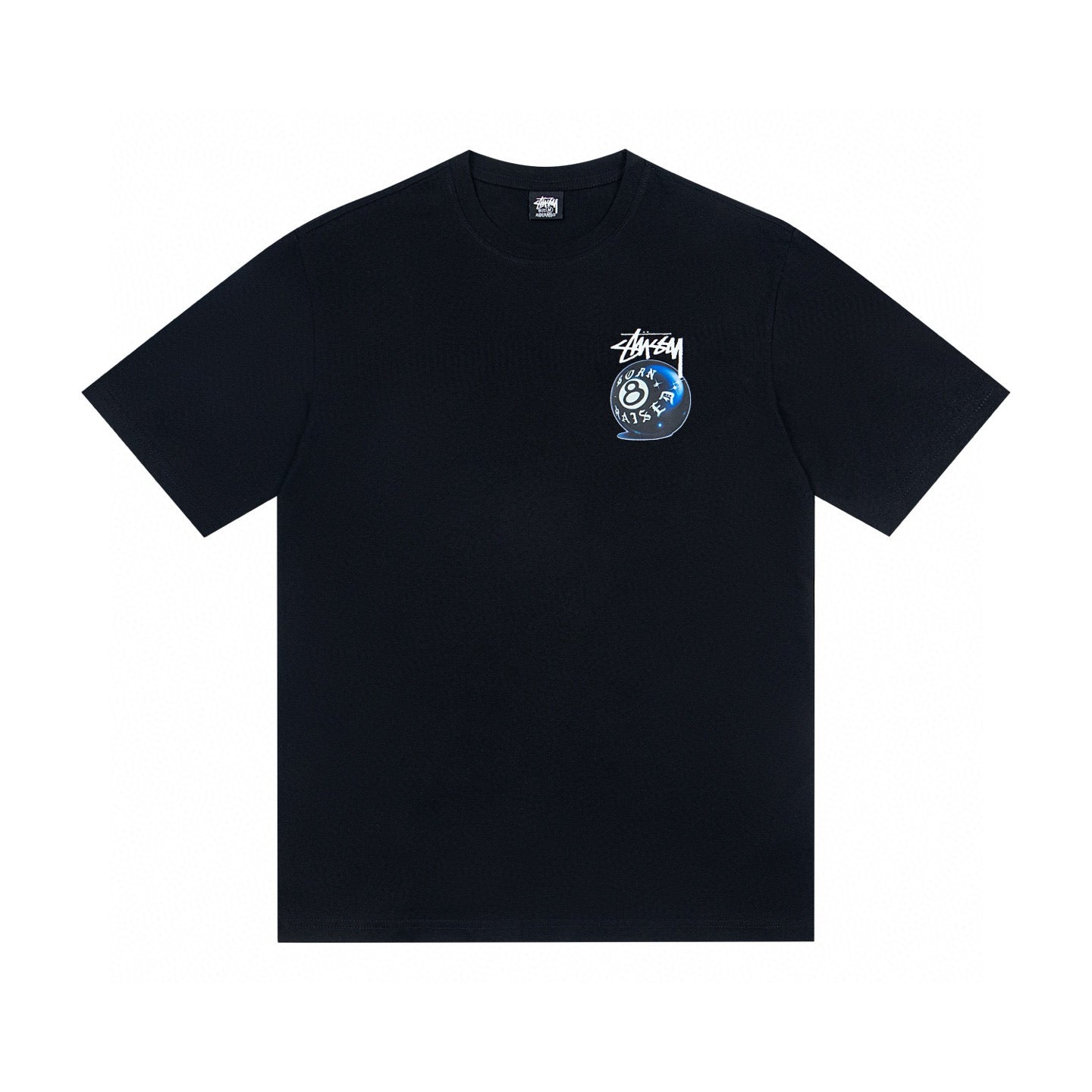 Stussy and Born X Raised 8 Ball Graphic T-Shirt Black