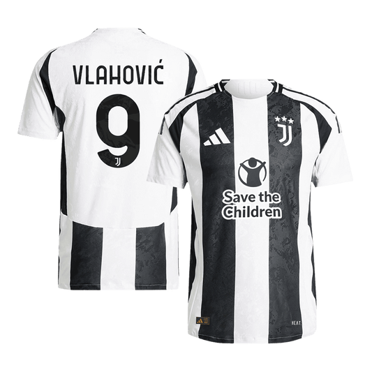 Authentic  VLAHOVIĆ  #9 Juventus Home Soccer Jersey 2024/25 - Save The Children Sponsor
