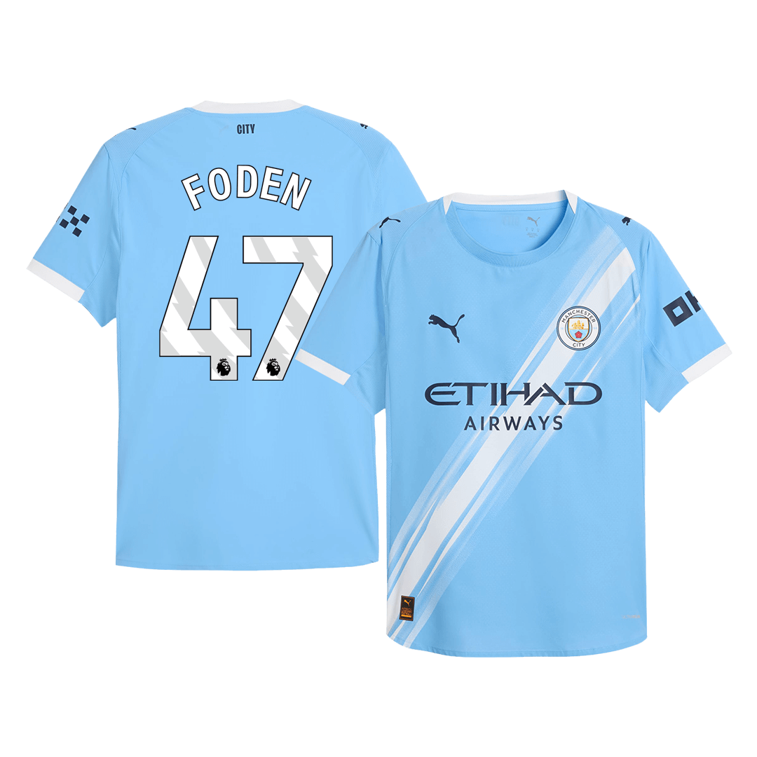 FODEN #47 Authentic Manchester City Home Soccer Jersey 2025/26 Blue