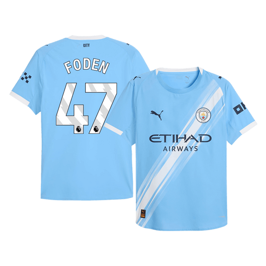 FODEN #47 Authentic Manchester City Home Soccer Jersey 2025/26 Blue