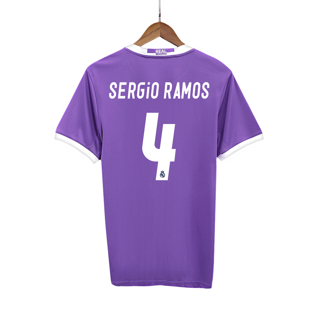 Retro SERGIO RAMOS #4 2016/17 Real Madrid Away Soccer Jersey