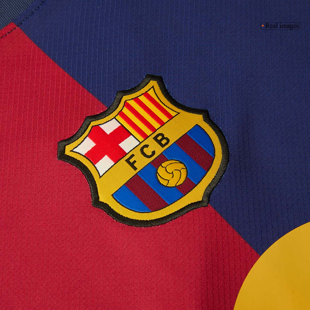 RAPHINHA #11 Barcelona Home Soccer Jersey 2024/25 Red&Blue - UCL (Spotify Logo Without Text)