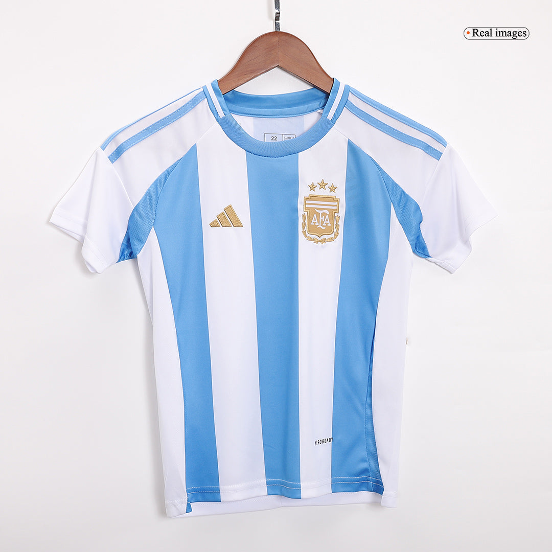 Kid's Argentina Home Soccer Jersey Kit(Jersey+Shorts) Copa America 2024