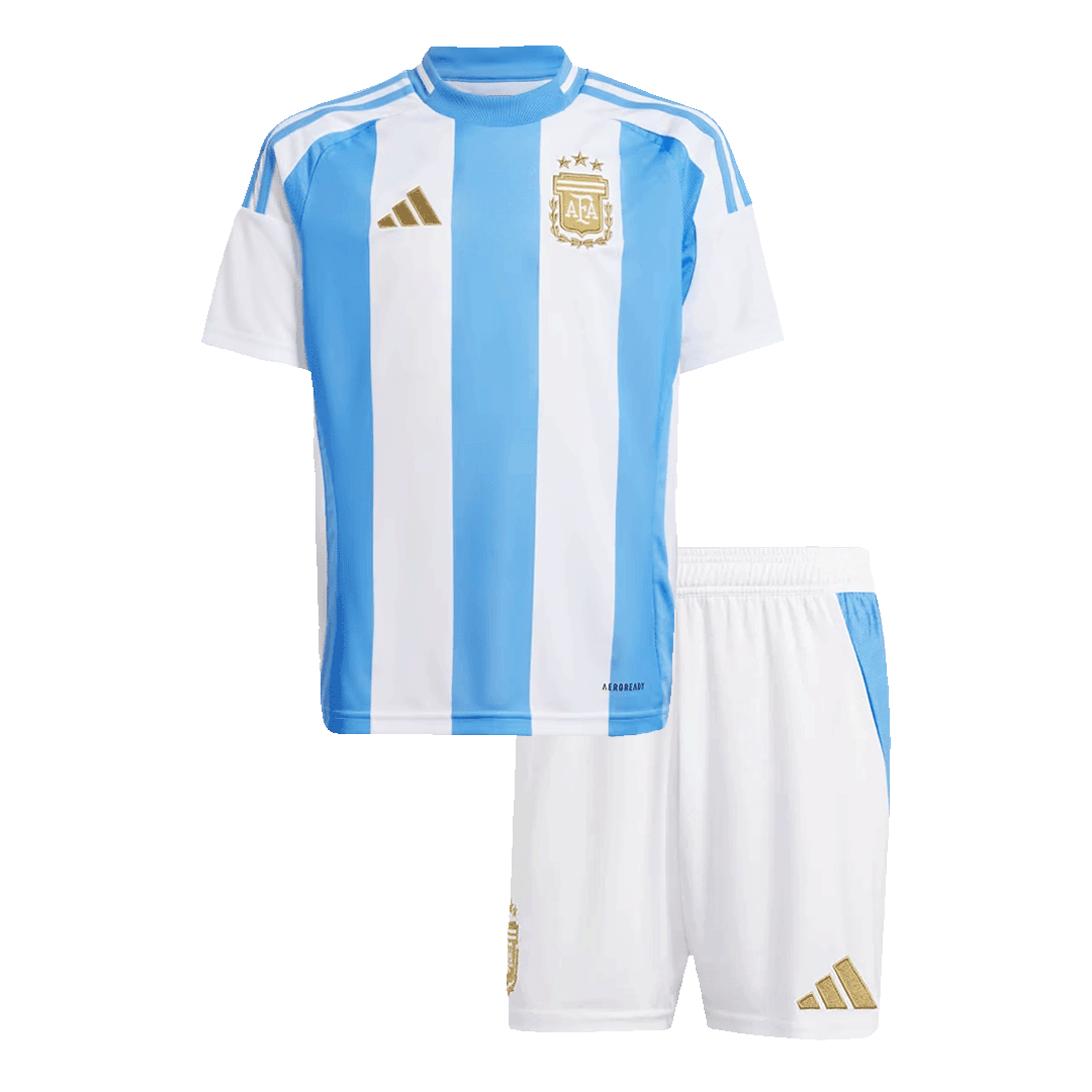 Kid's Argentina Home Soccer Jersey Kit(Jersey+Shorts) Copa America 2024
