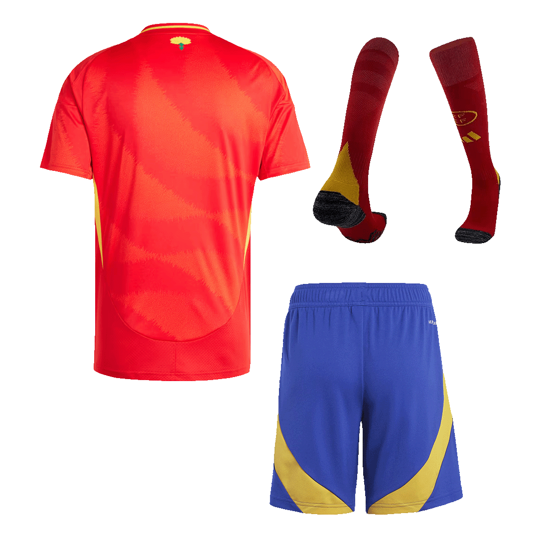 Spain Home Soccer Jersey Kit(Jersey+Shorts+Socks) Euro 2024