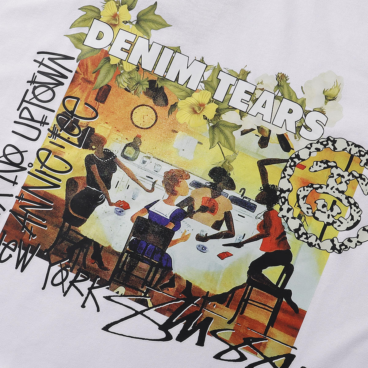 Stussy and Denim Tears Annie Lee Six No Uptown T-Shirt - White