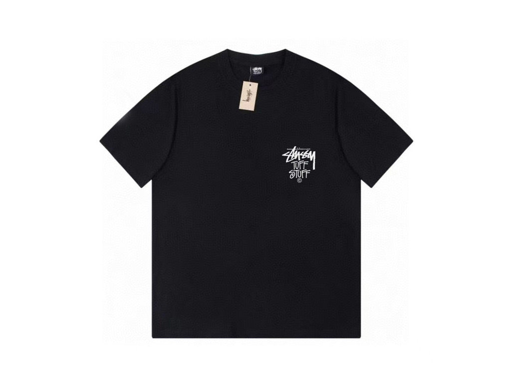Black Streetwear T-Shirt with Industrial Vise and Metal Crown Graphic