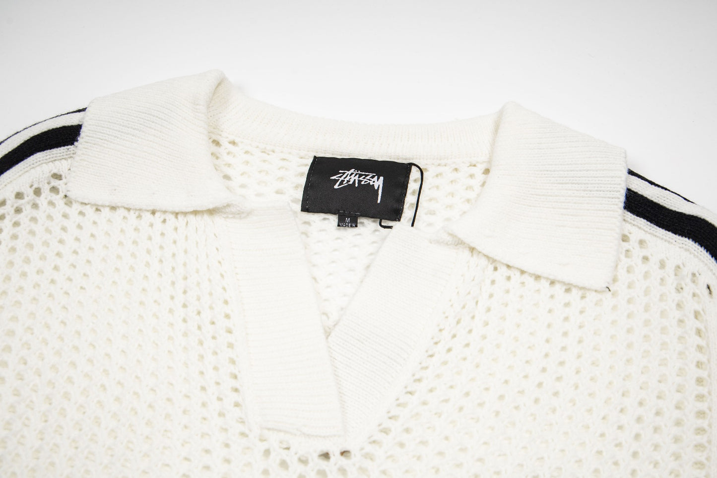 Stüssy Open Knit V-Neck Mesh Polo
