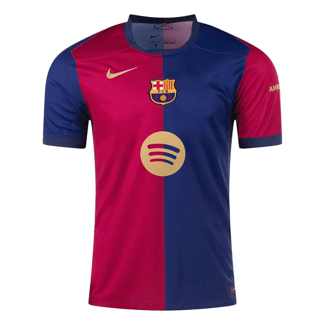 LEWANDOWSKI #9 Barcelona Home Soccer Jersey 2024/25 - Spotify Logo Without Text