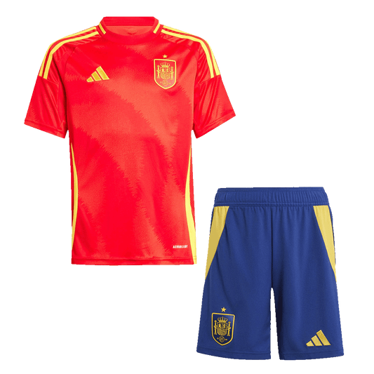 Kid's Spain Home Soccer Jersey Kit(Jersey+Shorts) Euro 2024