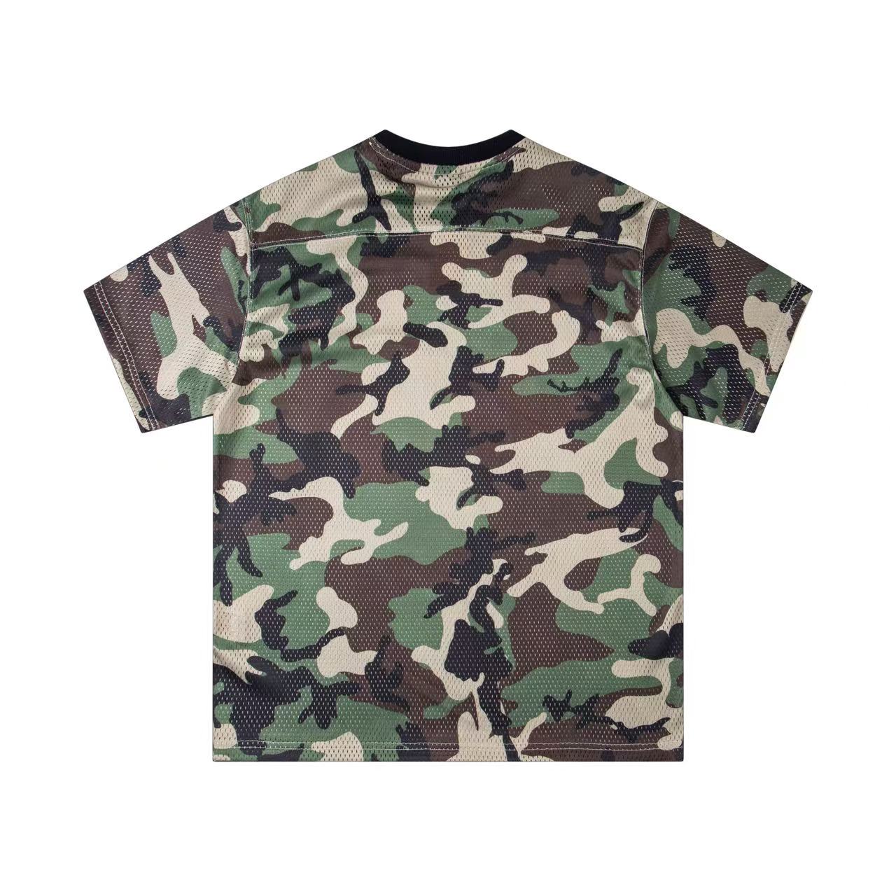 Stussy 4x4 Mesh Jersey T-Shirt Woodland Camo and Orange