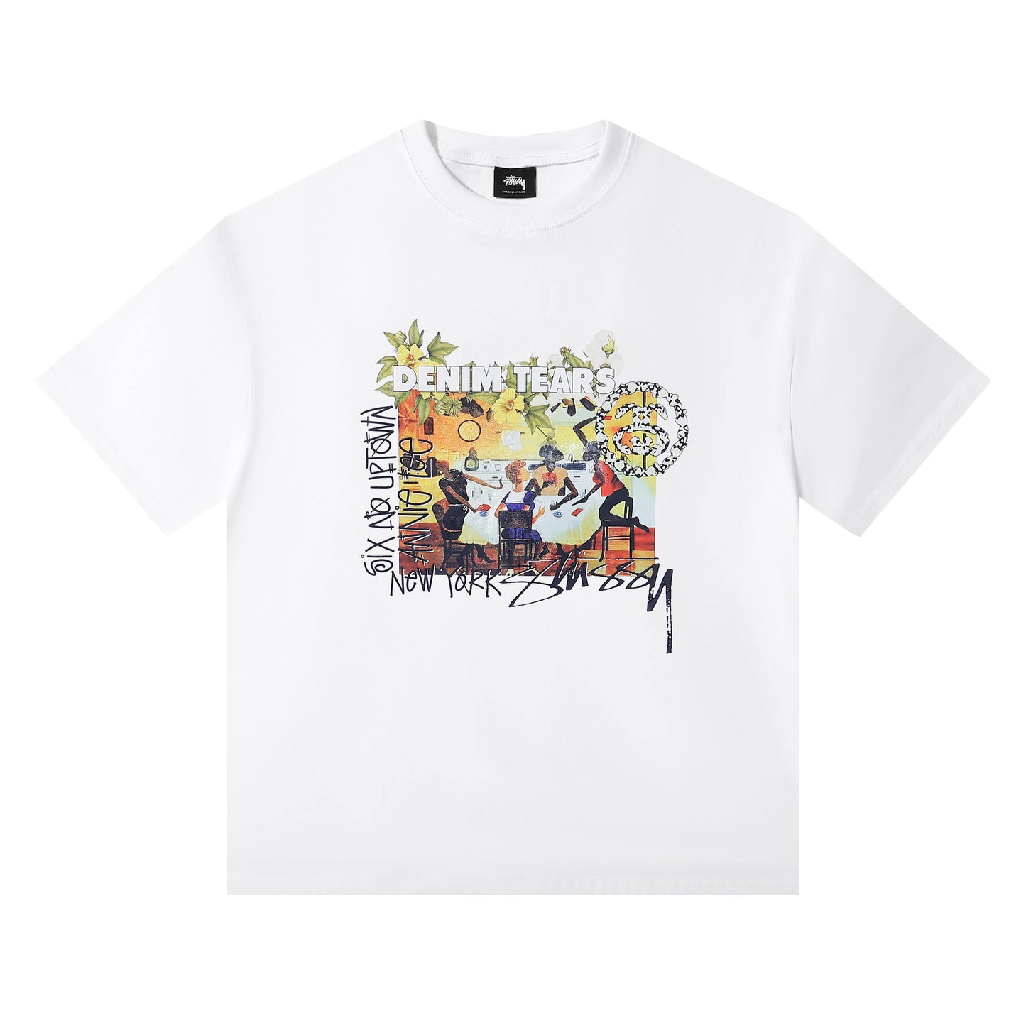 Stussy and Denim Tears Annie Lee Six No Uptown T-Shirt - White
