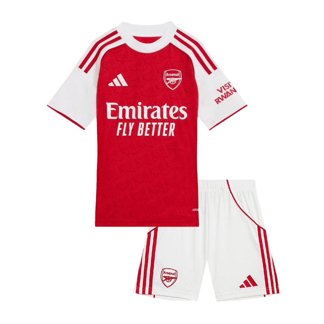 Kid's Arsenal Home Soccer Jersey Kit(Jersey+Shorts) 2025/26 Red