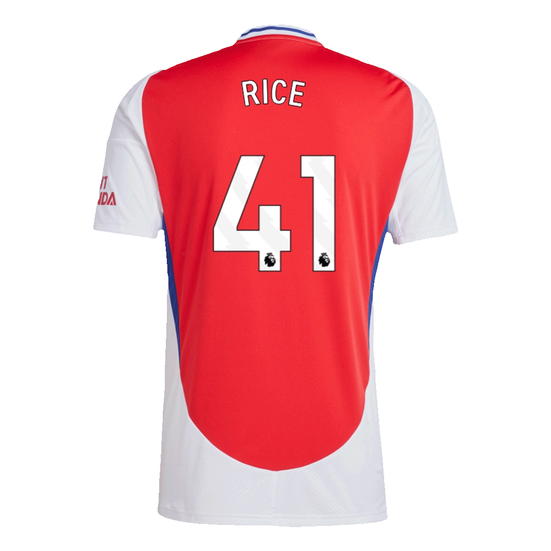 RICE #41 Arsenal Home Soccer Jersey 2024/25 Red