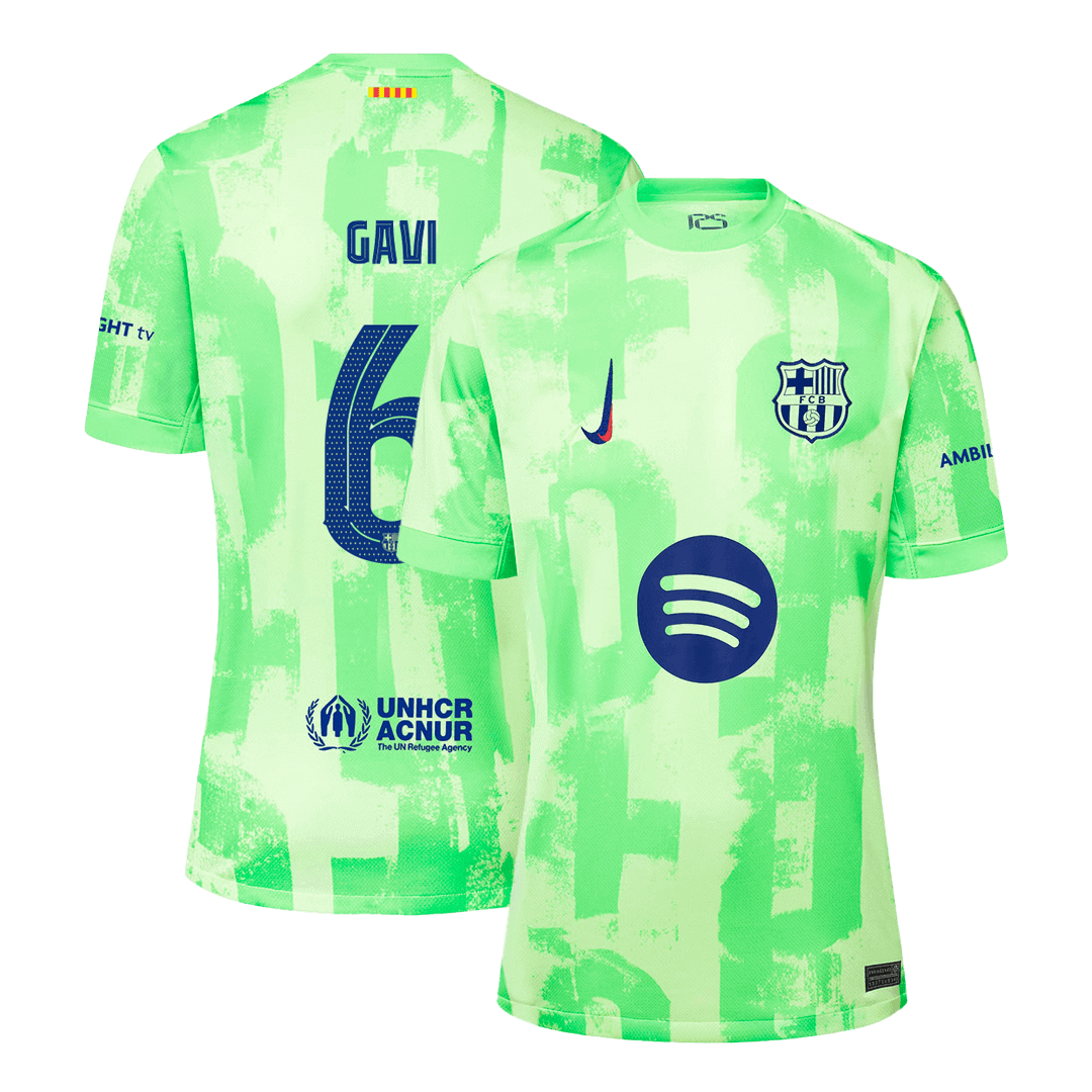 GAVI #6 Barcelona Third Away Soccer Jersey 2024/25 - UCL£¨Spotify Logo Without Text£©