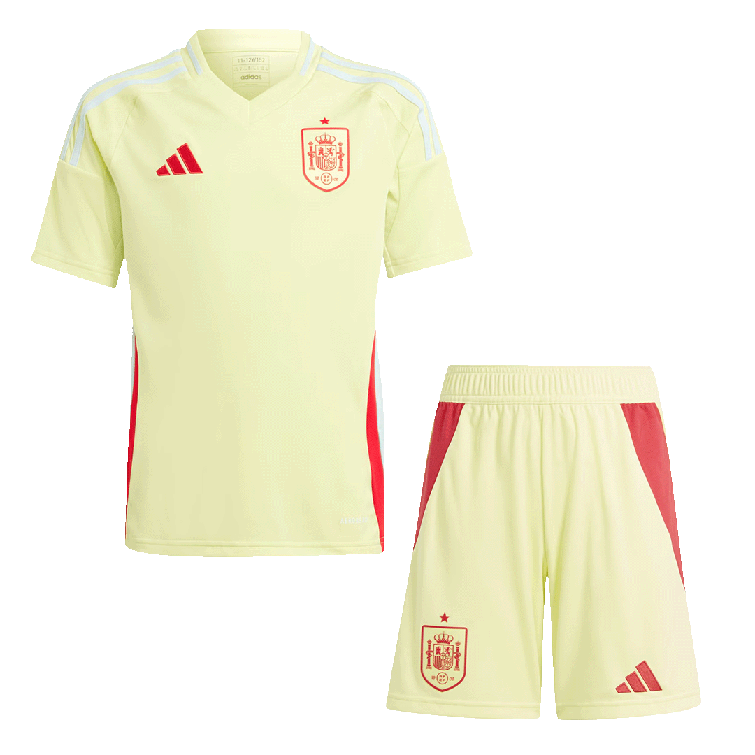 Kid's Spain Away Soccer Jersey Kit(Jersey+Shorts) Euro 2024