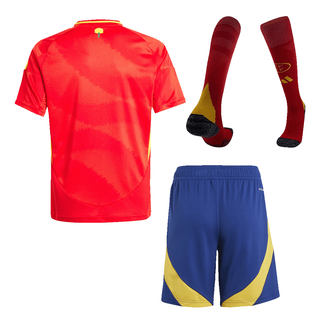 Kid's Spain Home Soccer Jersey Kit(Jersey+Shorts+Socks) Euro 2024