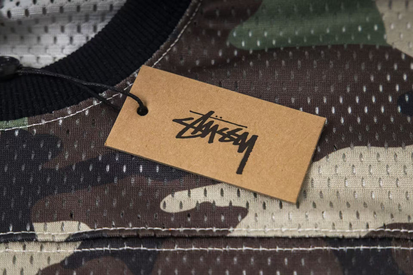 Stussy 4x4 Mesh Jersey T-Shirt Woodland Camo and Orange