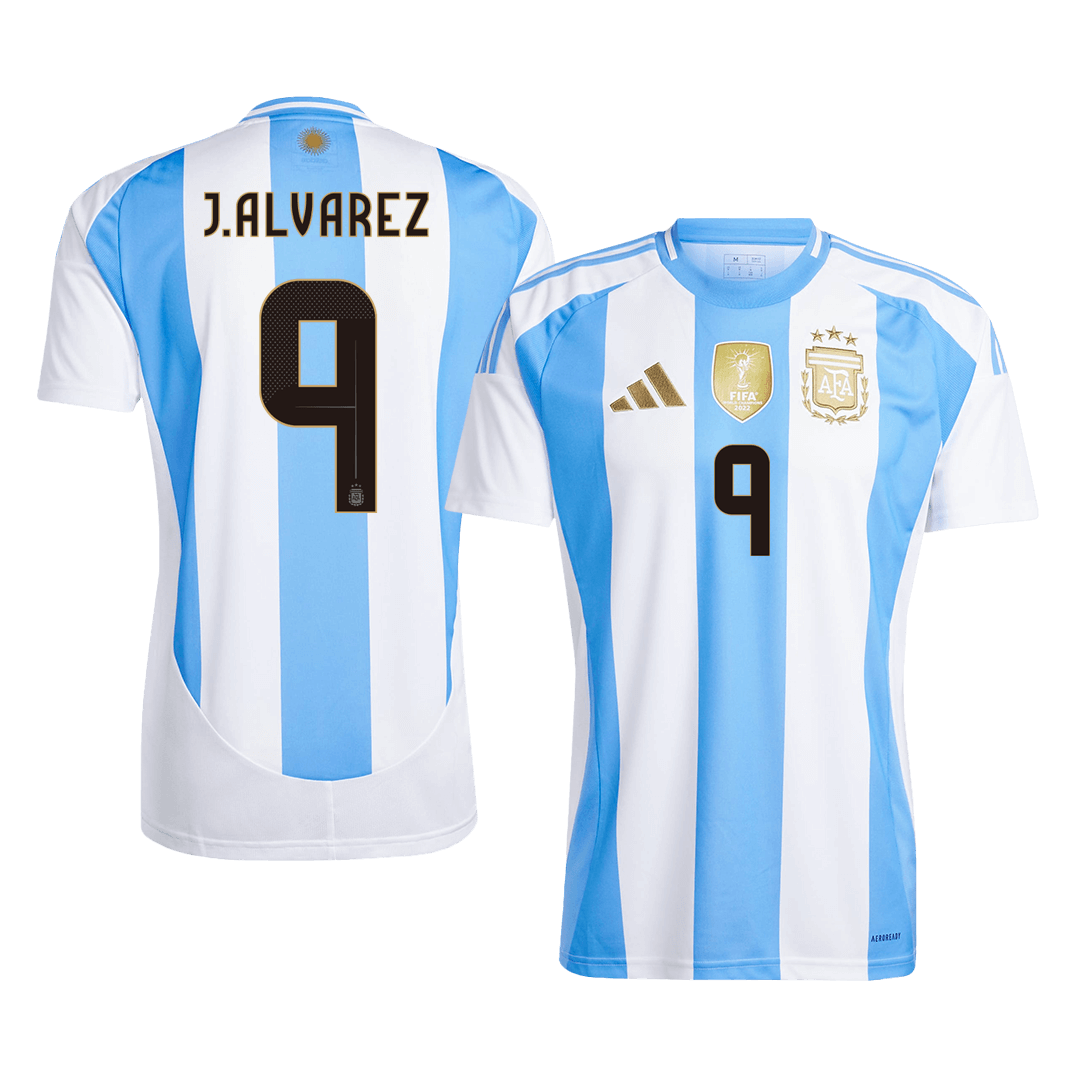 J.ALVAREZ #9 Argentina Home Soccer Jersey 2024