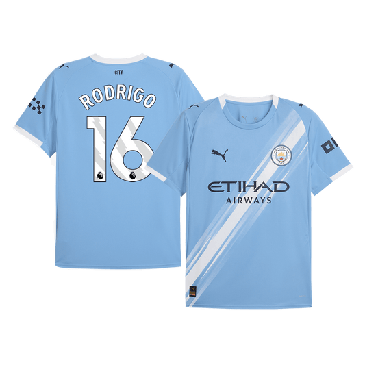 RODRIGO #16 Manchester City Home Soccer Jersey 2025/26 Blue