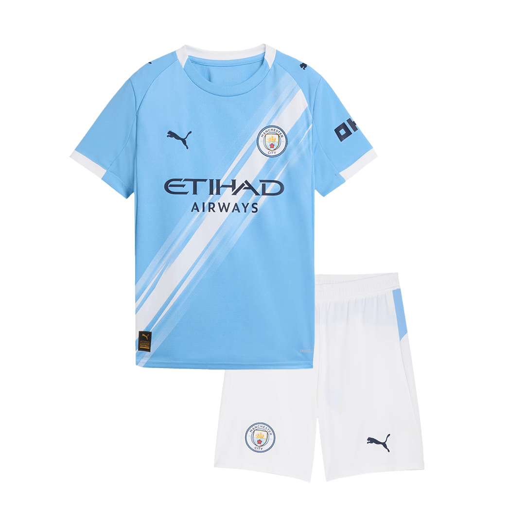 Kids Manchester City Custom Home Soccer Kits 2025/26