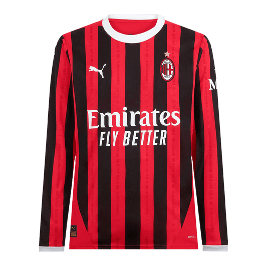 AC Milan Home Long Sleeve Soccer Jersey 2024/25