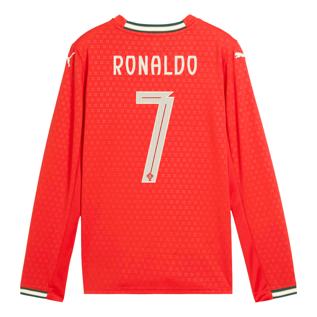 RONALDO #7 Portugal Home Long Sleeve Soccer Jersey 2025 Red