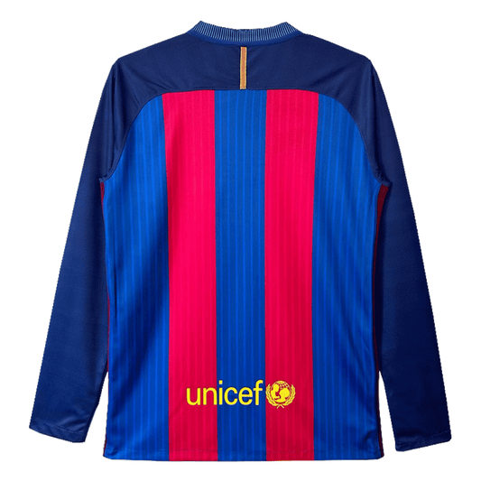 Retro 2016/17 Barcelona Home Long Sleeve Soccer Jersey