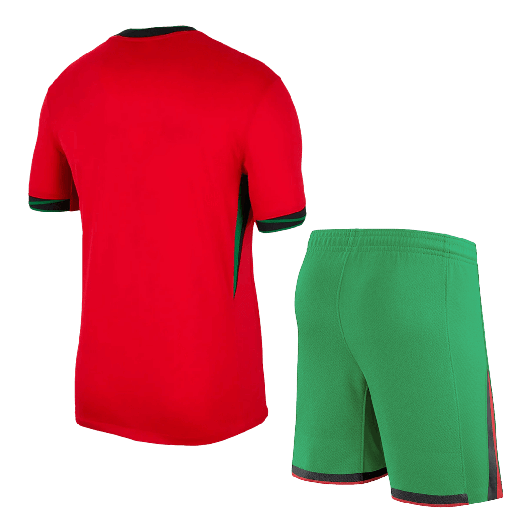 Portugal Home Soccer Jersey Kit(Jersey+Shorts) Euro 2024